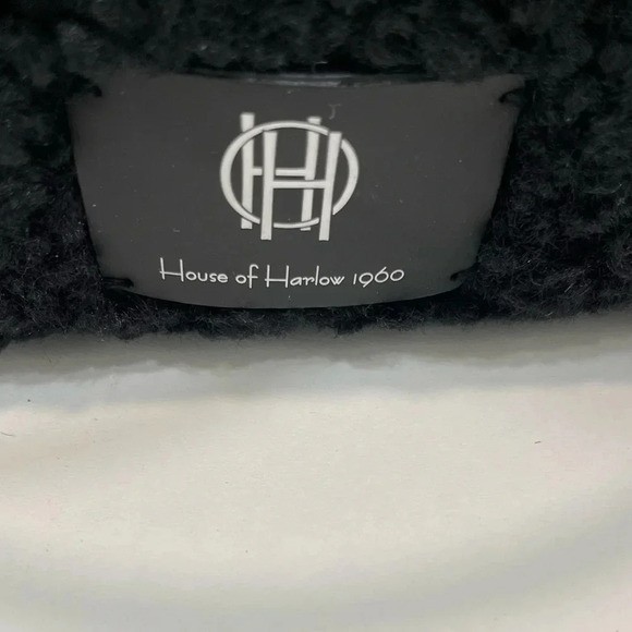 House Of Harlow 1960 Black Sherpa Crossbody Weekender Tote Bag Large oversized - Picture 7 of 9